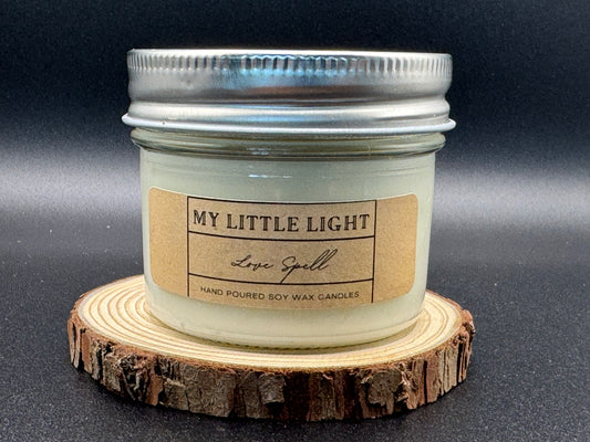 Love Spell 4 oz Mason Jar Candle – Hand-Poured & Homemade